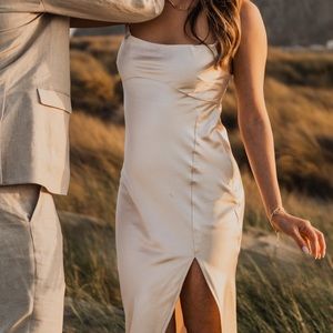 PETAL + PUP CHAMPAGNE DRESS -SIZE 4